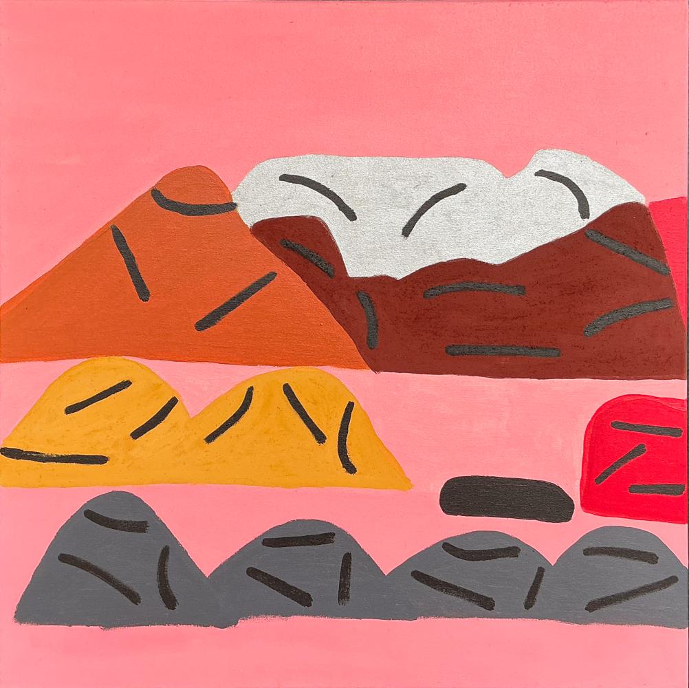 Evelyn Magil, Winuba [08/24] DIMENSIONS: 80cm X 80cm MEDIUM: Ochre pigment and acrylic on canvas/wooden stretcher frame
